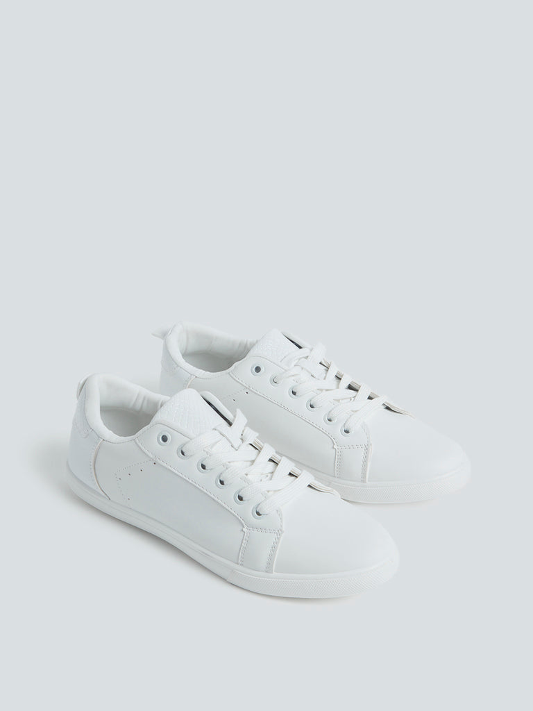 LUNA BLU White Lace-Up Sneakers